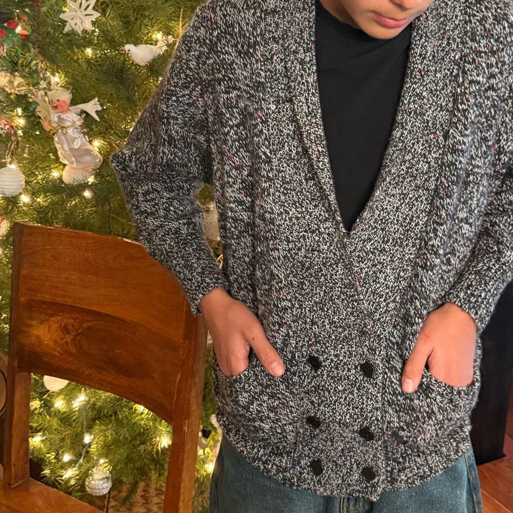 Vintage gray blazer sweater